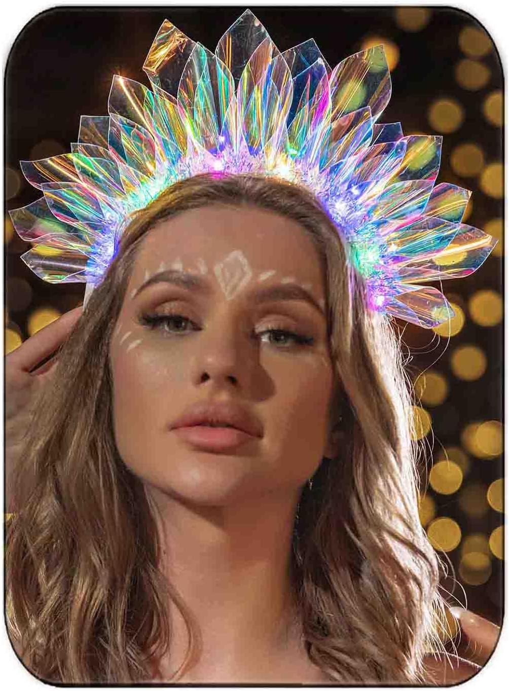 DRESBE Light Up Headband LED Headbands Glow Party Crown Hair Accessories for Women