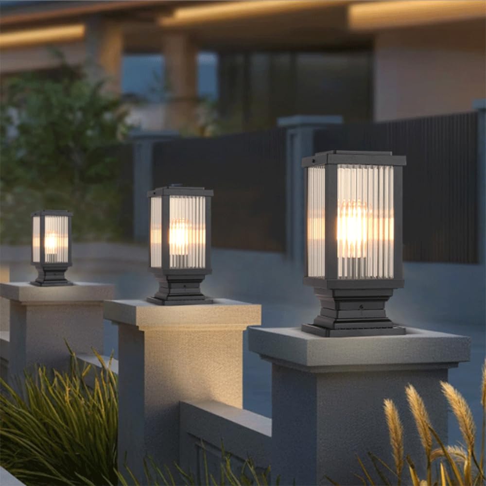 Lampes Solaires Pour Poteaux D'extérieur, Lanternes LED Étanches En Aluminium Moulé, Verre Haute Transparence, Résistantes Aux Intempéries Et Aux Tempêtes, Idéales Pour Jardin, Terrasse