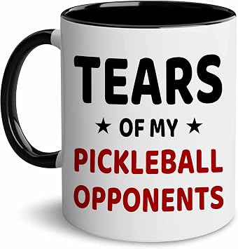 BSQUIELE Christmas Gift For Pickleball Lover - Tears of My Pickleball Opponents Coffee Mug - Birthday Gifts For Men, Women, Dad, Mom, Brother, Sister - Sport Player Gift Mugs 11 OZ