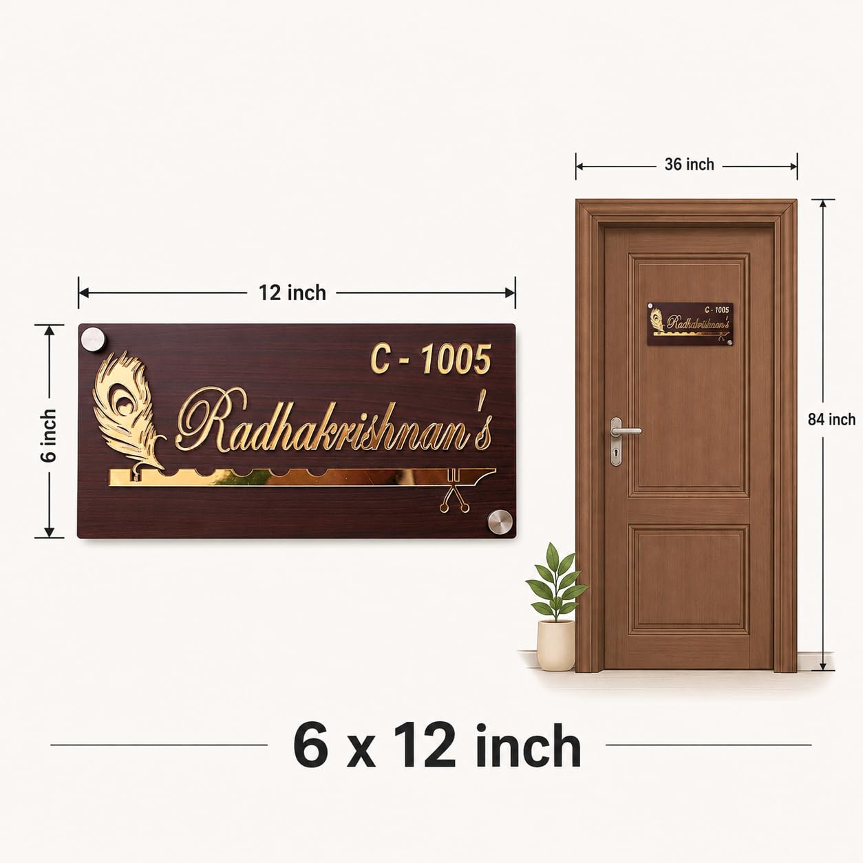 Personalized Wooden Name Plate - Custom House Sign -11