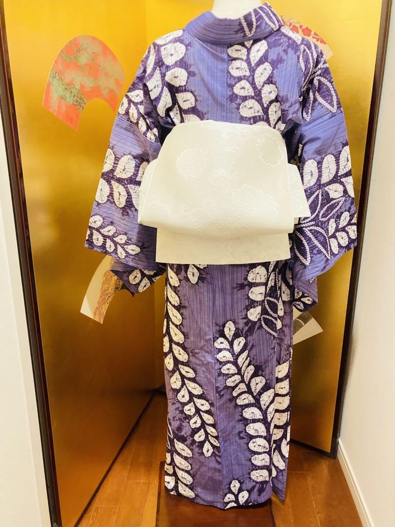 有松絞り浴衣 (浴衣のみ) 藤の花 新品 博多羅の八寸(美品)