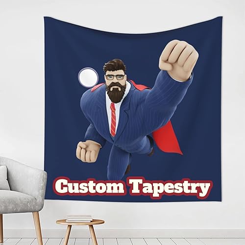 Miniatura 7 de XIAYUEHUA Tapiz personalizado para cargar imagen para dormitorio, fondo personalizado para colgar en la pared para decoración de habitación, tapices