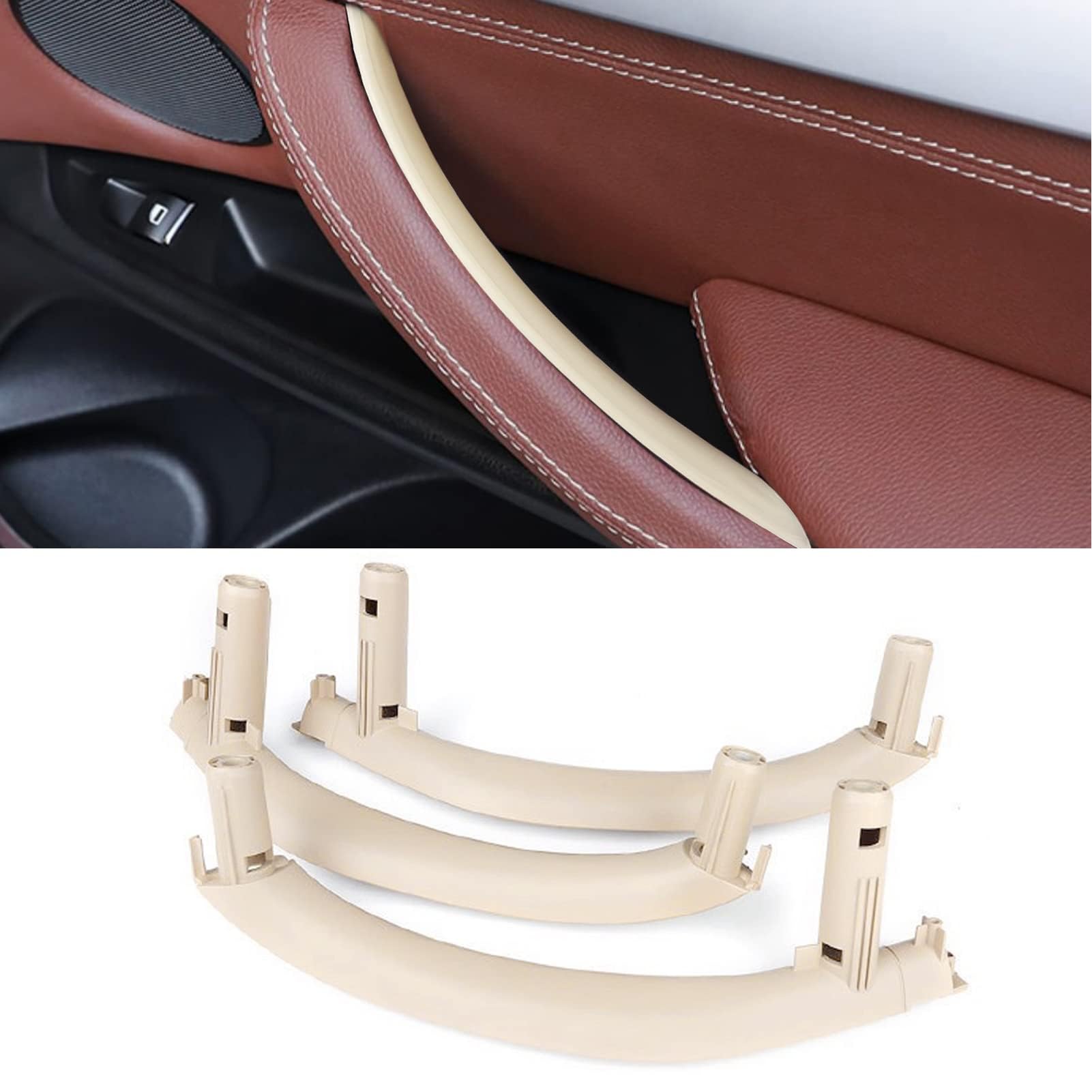 3 PCS kompatibel mit bmw X5 F15 F85 Türgriff Innen(2014-2018) Türgriff Links + Rechts für X6 F16 F86 (2015-2018) Innengriffe -Beige