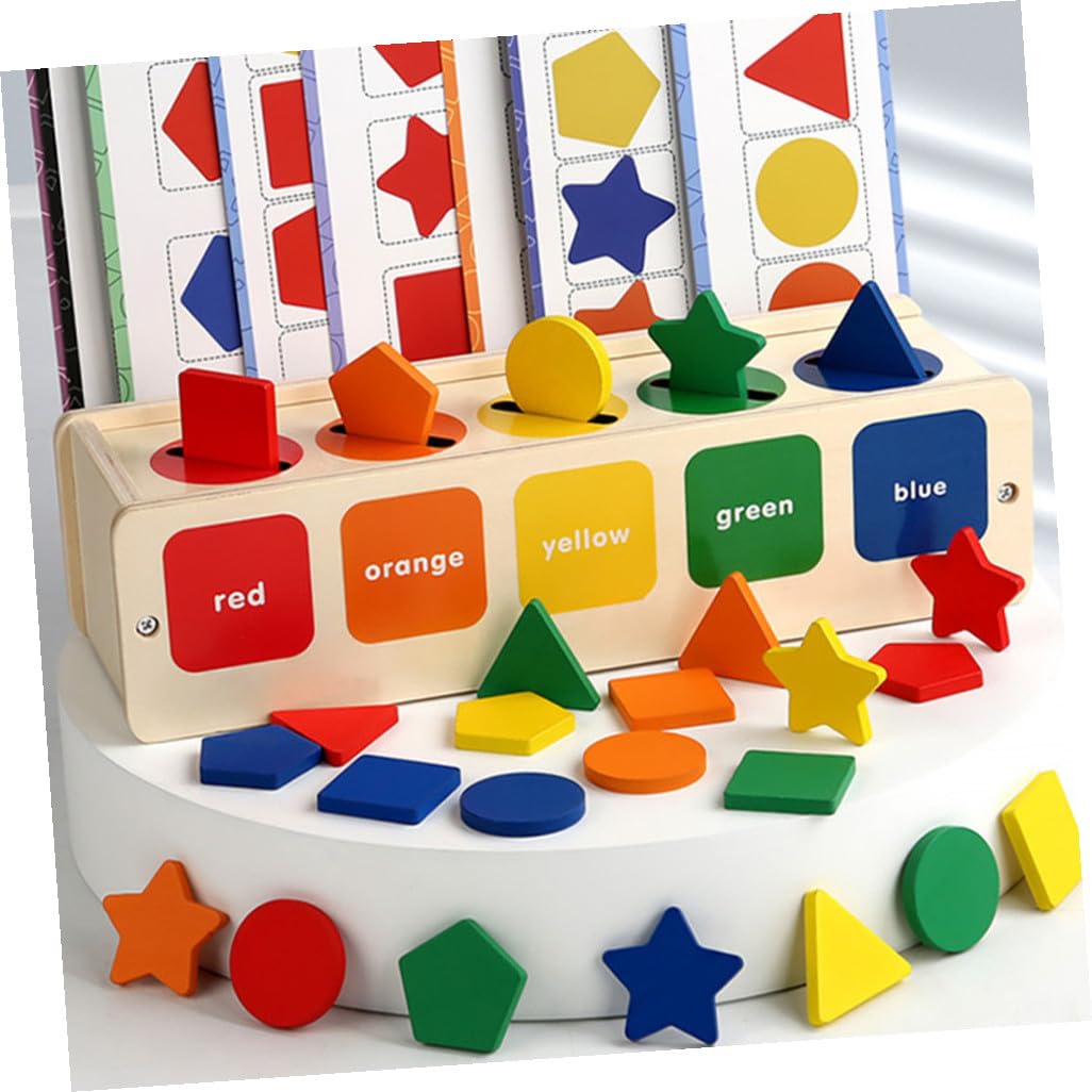 WOONEKY Juego de Clasificación de Formas Juguete Educativo de Madera para Niños Desarrollo de Habilidad Manual y Reconocimiento de Colores