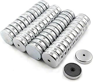 Ferrite Y30BH Pot Magnet for Arts, Crafts, Model Making, DIY, Hobbies, Office, and Home - 40mm Dia x 8mm Thick x 5mm c/Sink - 15kg Pull - Pack of 100