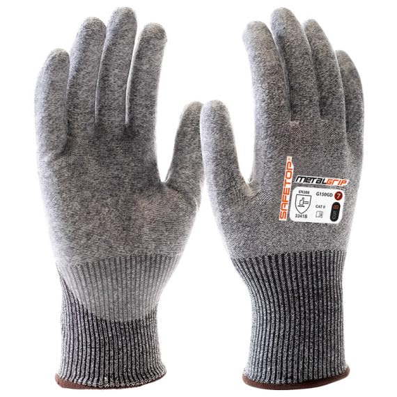 Schnittschutzhandschuh B, flexibel, grau, beschichtete Metalgrip-Palme