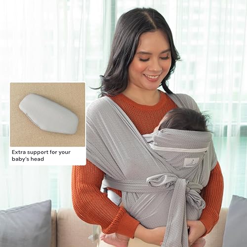 Miniatura 4 de BabbleRoo Portabebés Baby Essentials, seguro y cómodo, transpirable, fácil de usar, ajustable de XS a XL, promueve la vinculación entre padres e