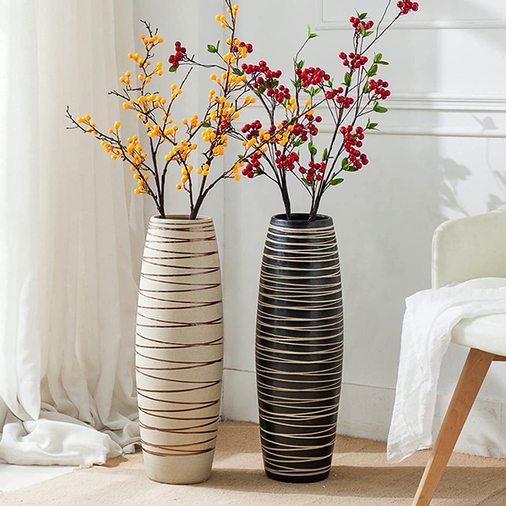 Amazon.co.jp: 花瓶 シンプルモダンスタイル 黒と白のラインストライプ