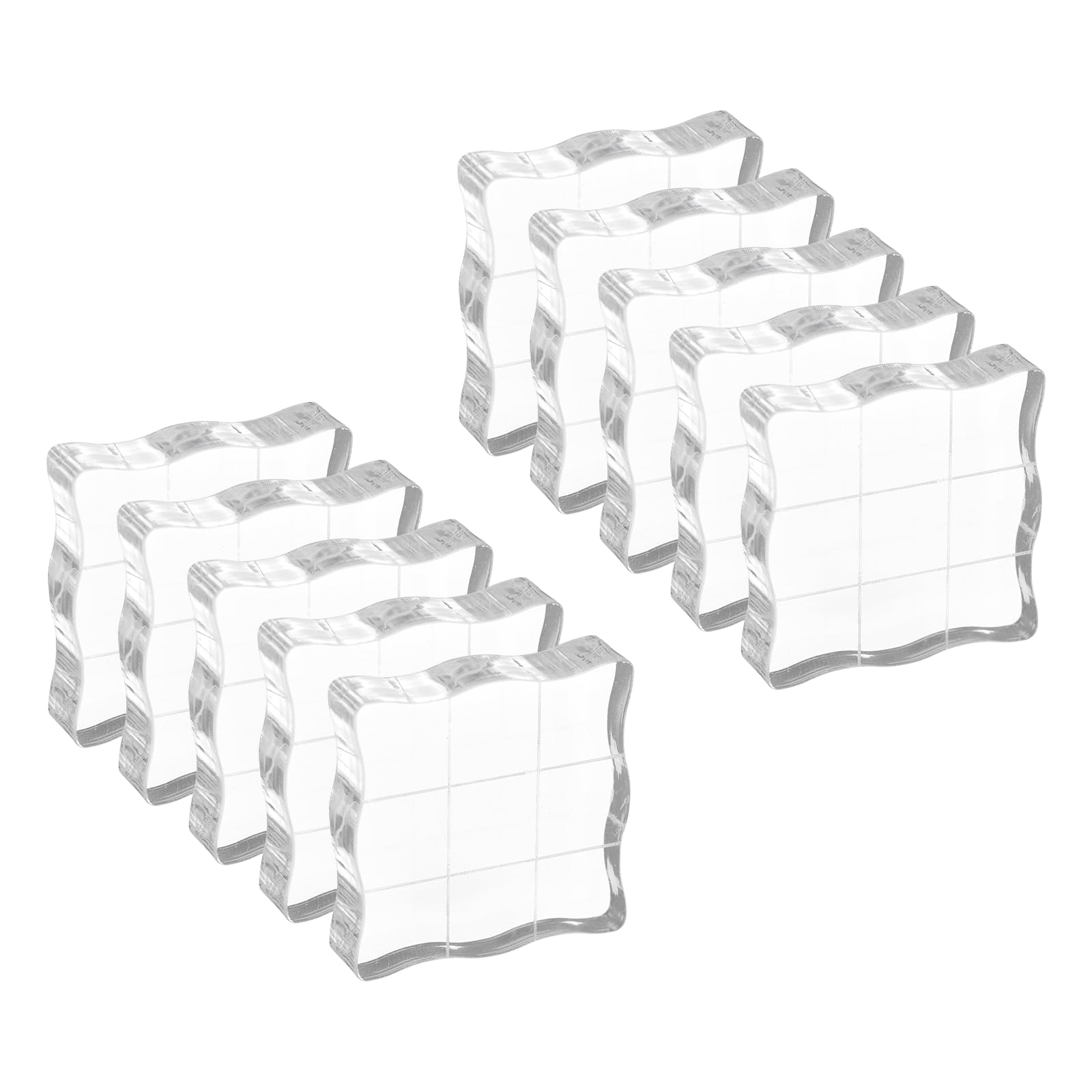 PATIKIL Acrylic Stamp Block, 10 Pack, 1.18" x 1.18" — image 1