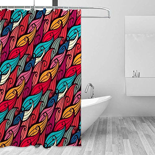 Rideau de douche avec crochets 180x180 polyester lavable pour baignoire - 5