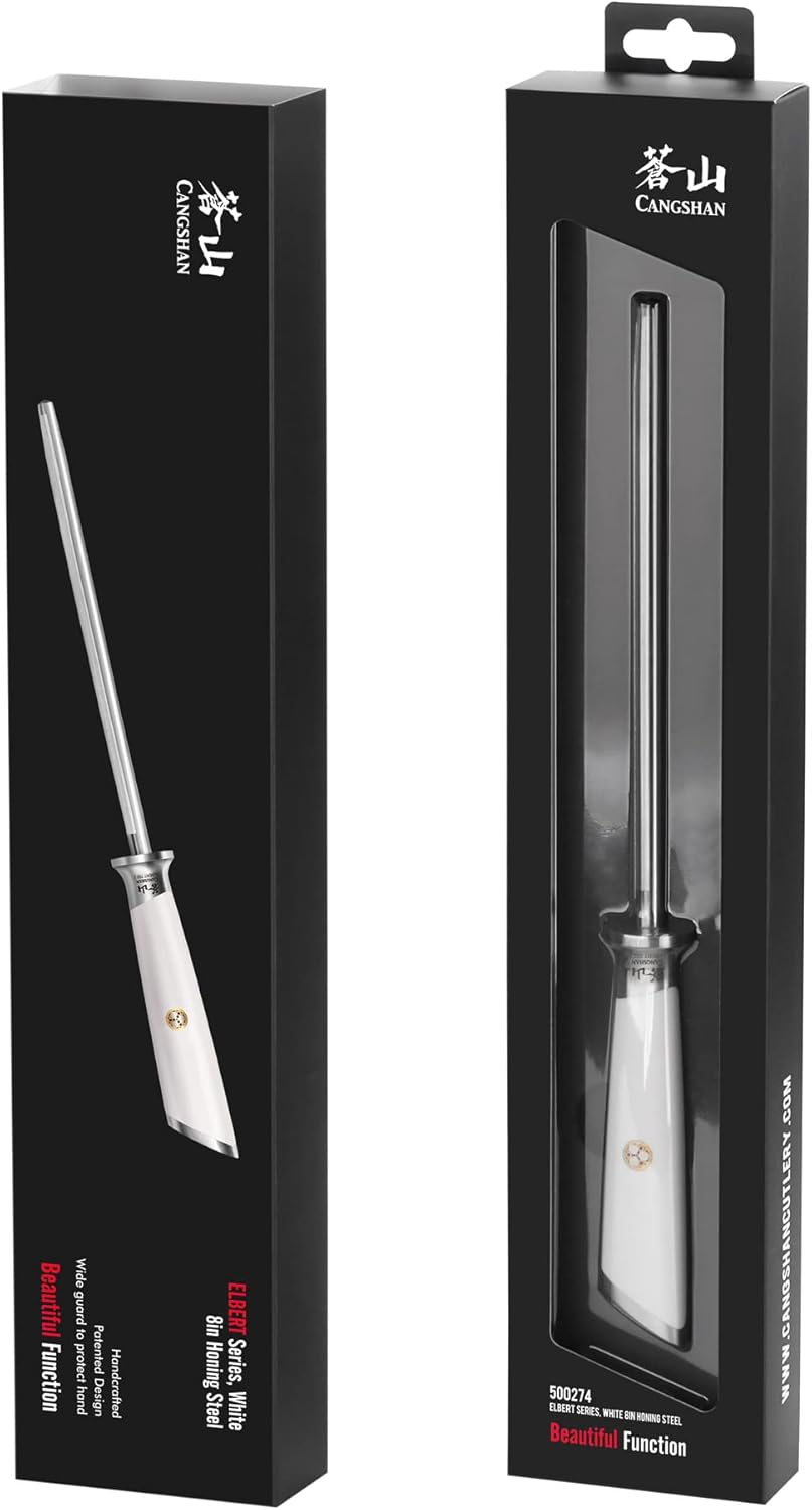 Cangshan ELBERT Series High-Carbon 8-Inch Honing Steel (White)