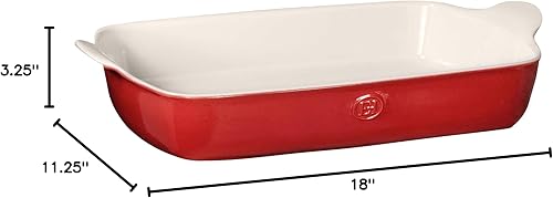Miniatura 9 de Emile Henry Bandeja rectangular extragrande para hornear Baker-Modern Classics Collection de 17.75 x 11 pulgadas  5 cuartos de galón, color azúcar