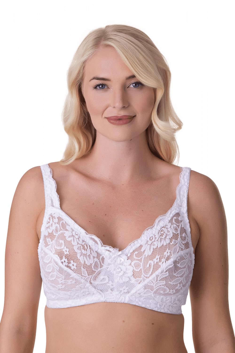Camille - Women's Bra - Non-Wired - Lace Cup - 42C - White