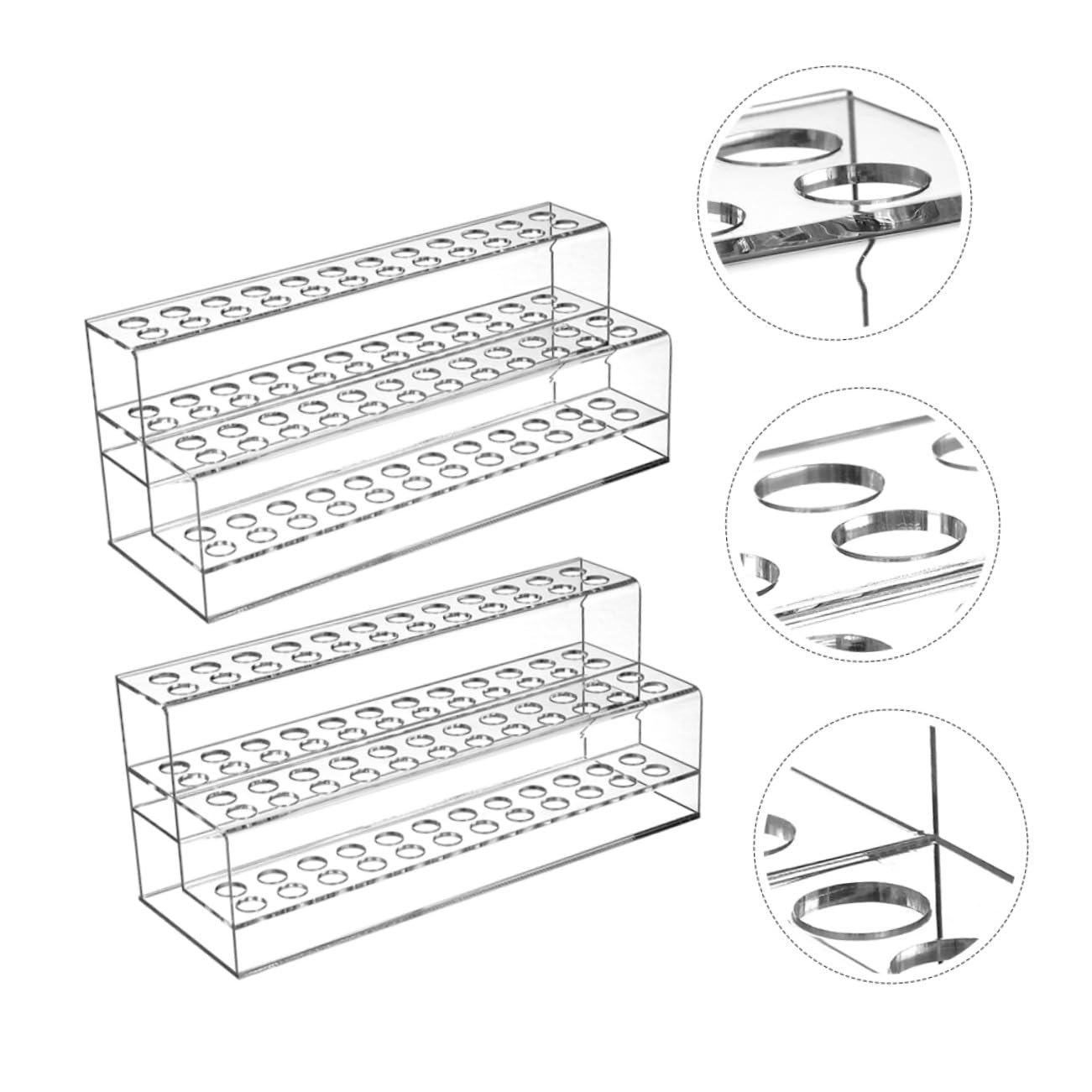Veemoon 2pezzi Portapenne Trasparente in Plastica Espositore per Penne Sfera Organizer da Scrivania Portaoggetti per Penne Multiforo Supporto di Plastica per Riporre Matite e Pennelli