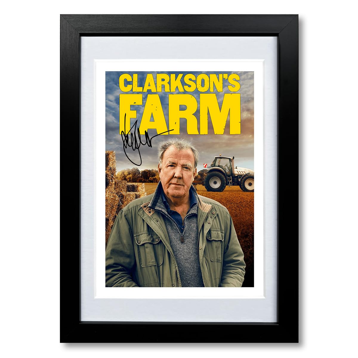 Mounted Gifts Black Clarkson’s Farm Cast Signed Autograph A4 Poster Photo Print Tv Show Series Season Framed Memorabilia Gift Jeremy Clarkson ( Framed & Mounted)