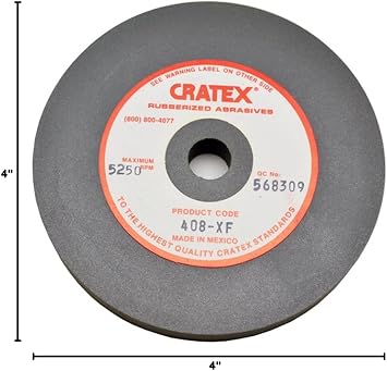 Cratex #408XF Rubberized Abrasive Wheels 4X1/2X1/2 Extra Fine