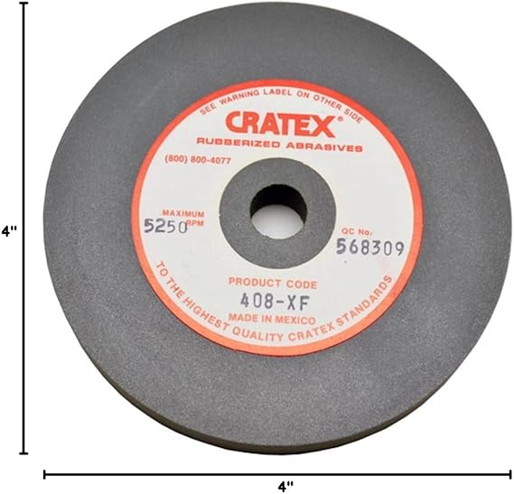 Cratex #408XF Rubberized Abrasive Wheels 4X1/2X1/2 Extra Fine