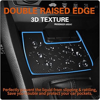Fit for Honda Civic 2016-2021 (Sedan) Accessories, Upgraded Custom Non-Slip Cup Holder Inserts, Center Console Liners, Door Pocket Pads, Interior Anti-Dust Liner Mats (21-PCS, Blue Trim)