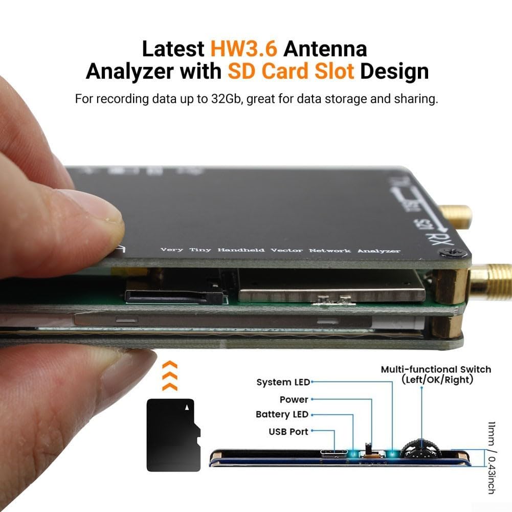 Analizzatore di rete vettoriale 50KHz 2 7GHz per dispositivo palmare Plus per la misurazione dei coefficienti di riflessione dell'antenna (senza scheda di memoria)