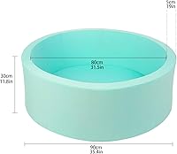 Vista 3 de TRENDBOX Piscina de espuma de memoria redonda para interior (SIN bolas) para niños pequeños - Azul claro