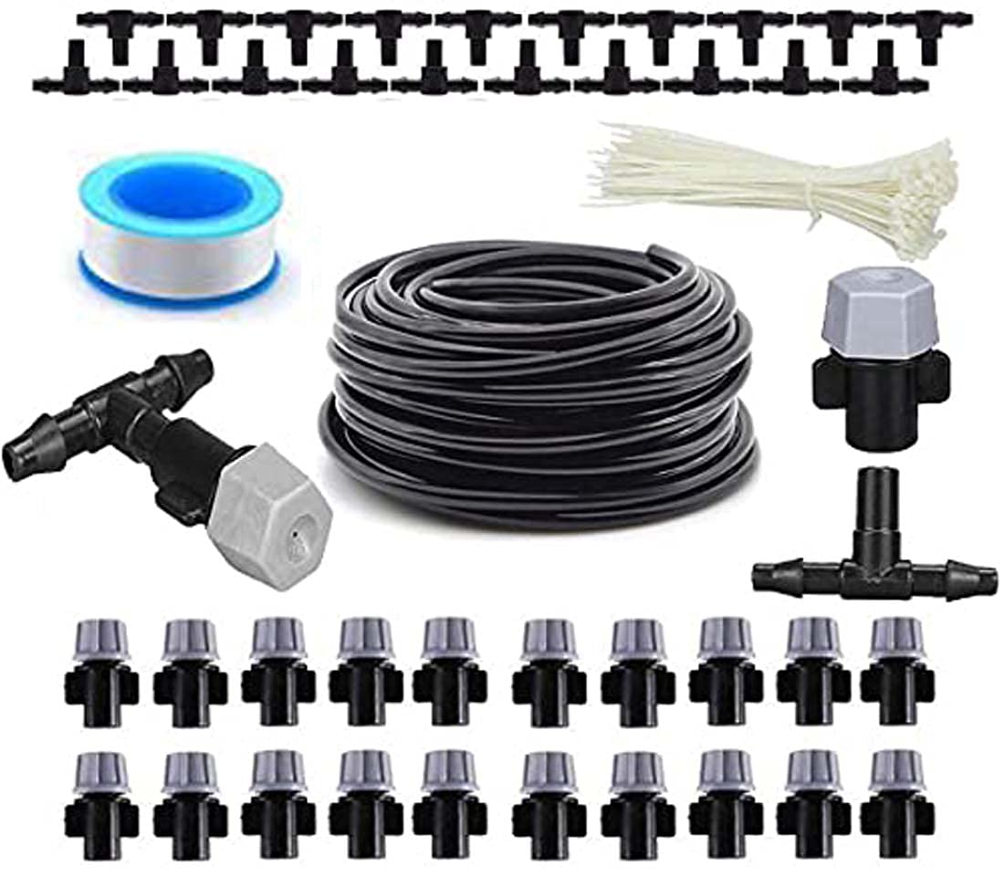DIY Crafts Misting System Outdoor Cooling Mist System Drip Irrigation Mister with Misting Nozzle Spinklers for Home Garden Patio (45 Misting Nozzle 45 T Connector, Multi Set/Kit) (B07Q6HGR8X) Amazon Price History, Amazon Price Tracker