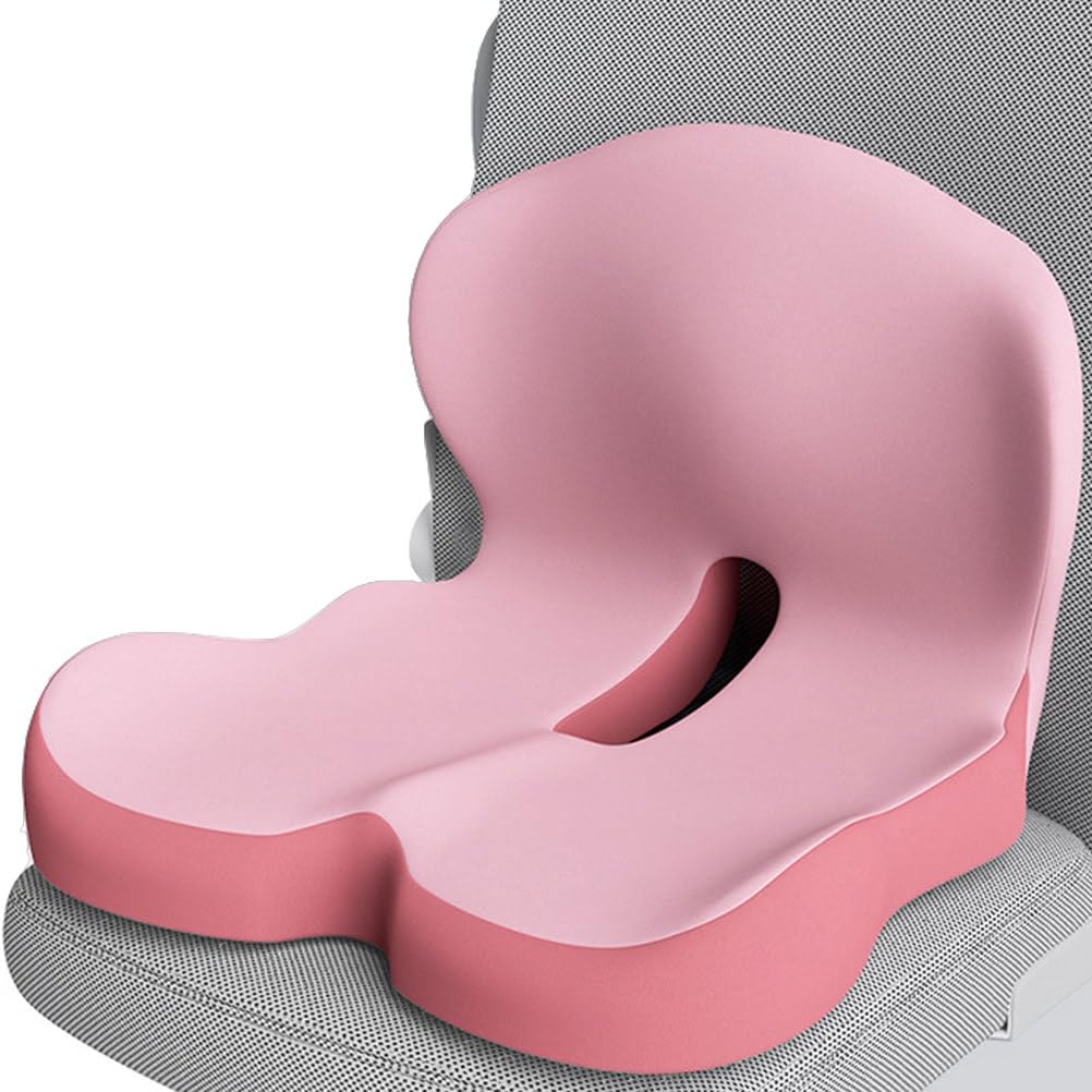 PLOTSAGE Memory Foam L-Shaped Integrated Seat Cushions, Car Seat Cushions for Driving Lumbar Support, One-Piece Ergonomic Office Chair Cushion for Lower Back Tailbone Protection,02