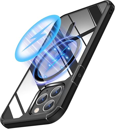 TENDLIN Funda para iPhone 11 Pro Max compatible con MagSafe, funda protectora suave y transparente (negro)