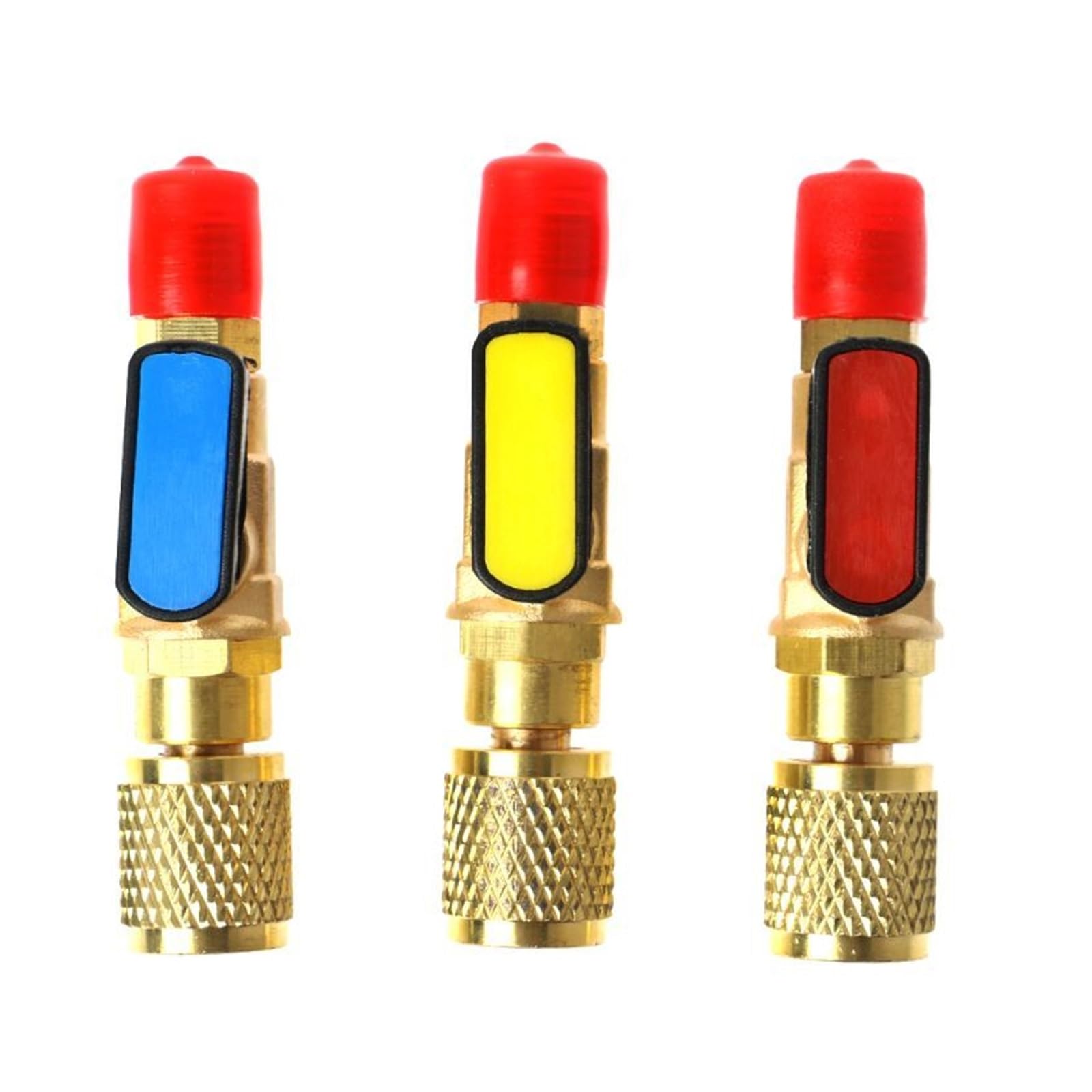Vanne à Sphère, Vanne à Boisseau sphérique Droite en Laiton 1/4 "mâle à 1/4" Femelle tuyaux de Charge de réfrigérant Accessoires de collecteur A/C