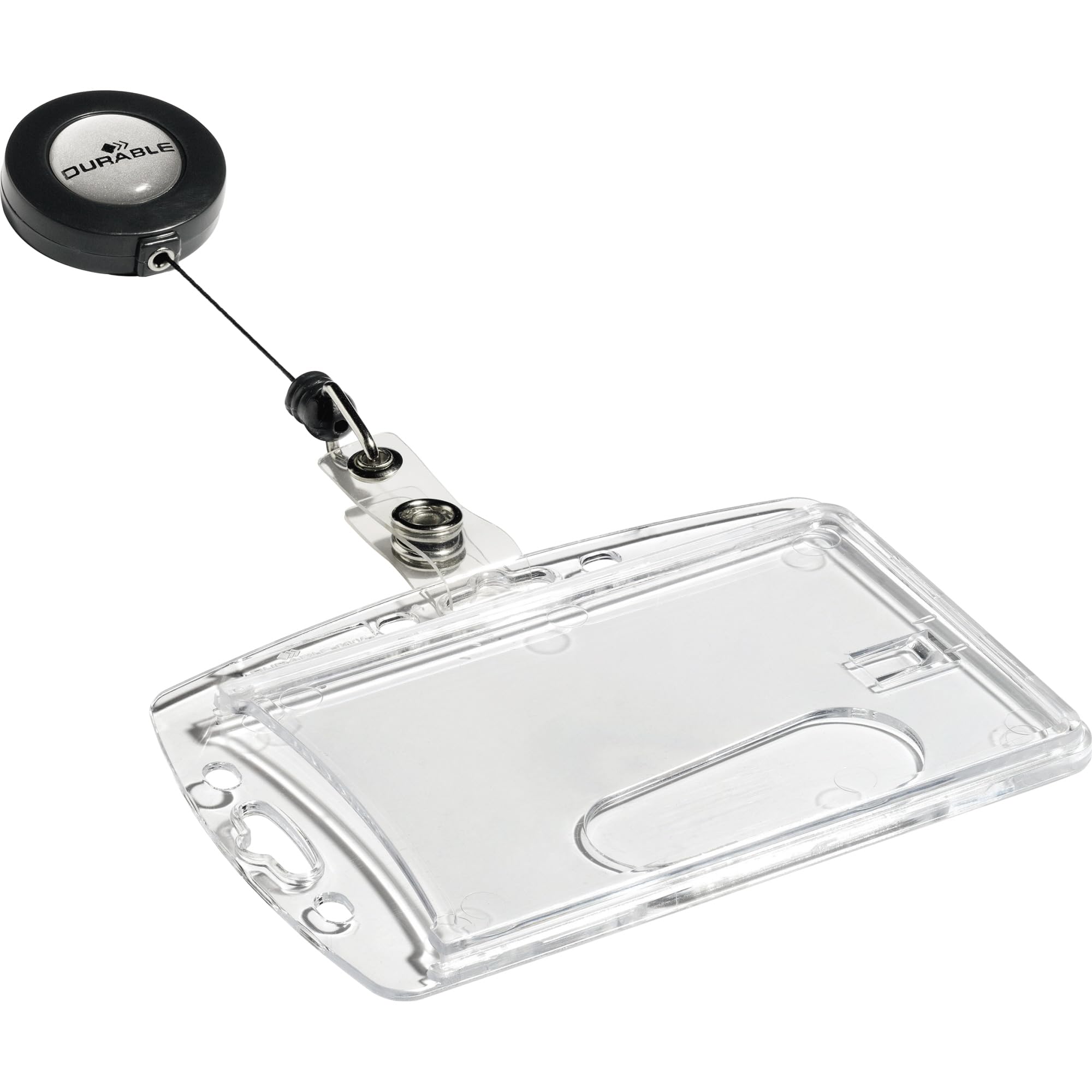 Funda para tarjeta, con correa retráctil, 85 x 54 mm, 10 unidades