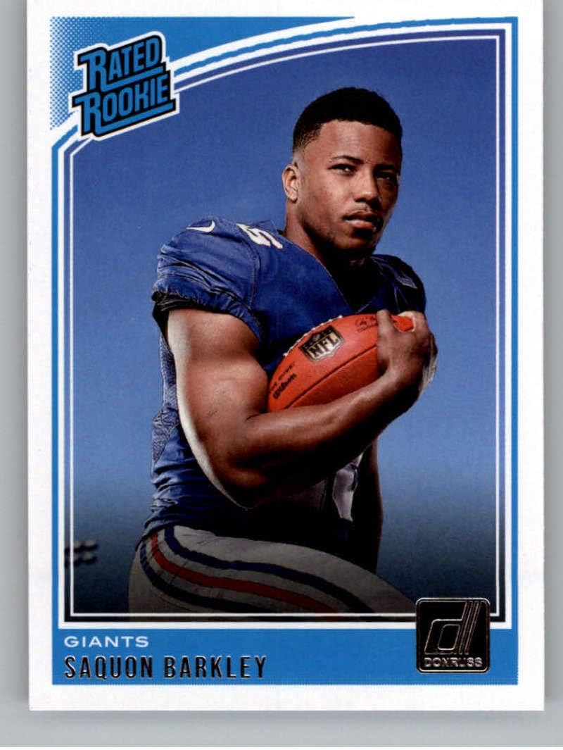 2018 Donruss Football #306 Saquon Barkley RC Rookie Card New York Giants Rated Rookie Official NFL Trading Card