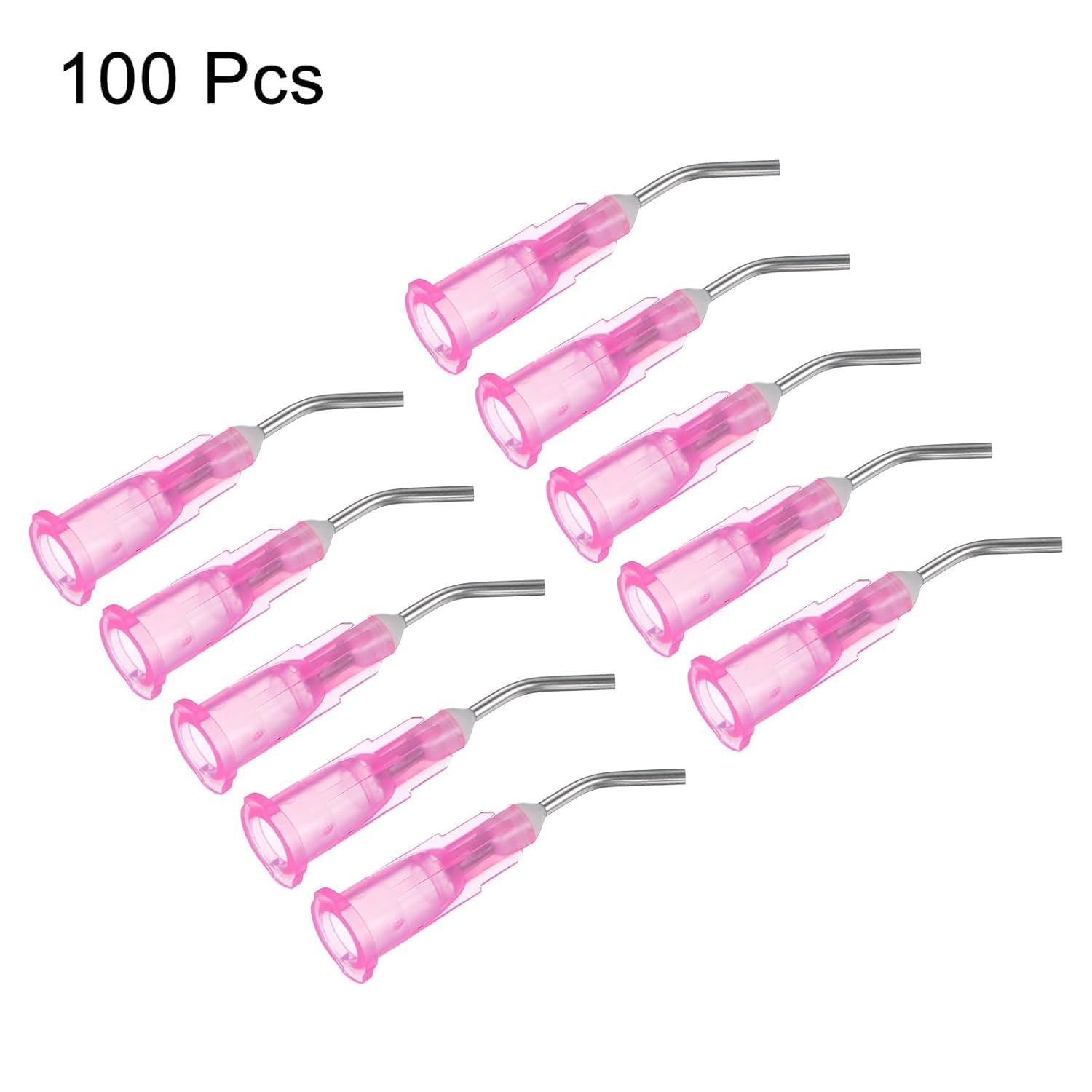 100PCS Dental Pre-Bent Dispensing Needle Applicator Tips All Gauges For Etchant Flow Sealant Composite Resin