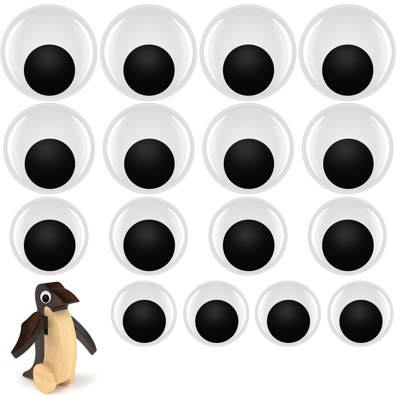 20 Stück Wackelaugen 50mm Selbstklebend - Große Kulleraugen Für DIY Bastelprojekte