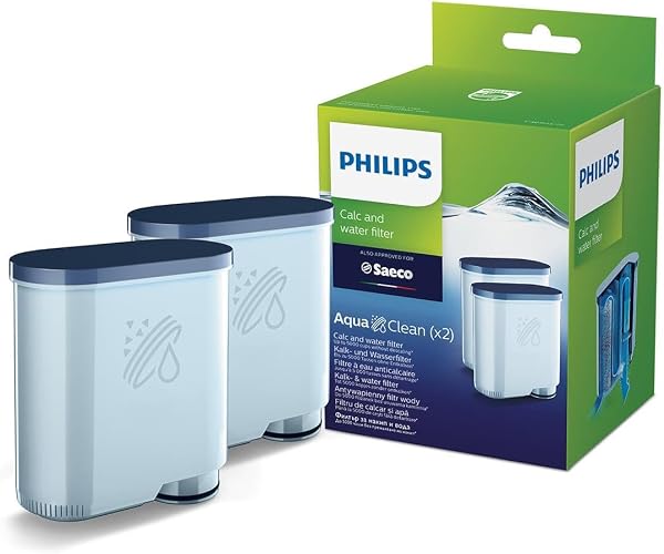 Philips AquaClean Filter, Kalkschutz, natürliche Kalkentfernung, verbesserter Kaffeegeschmack, einfache Installation, bis zu 5.000 Tassen ohne Entkalken, Click&Go-System, 2x Filter im Set (CA6903/22) - 1