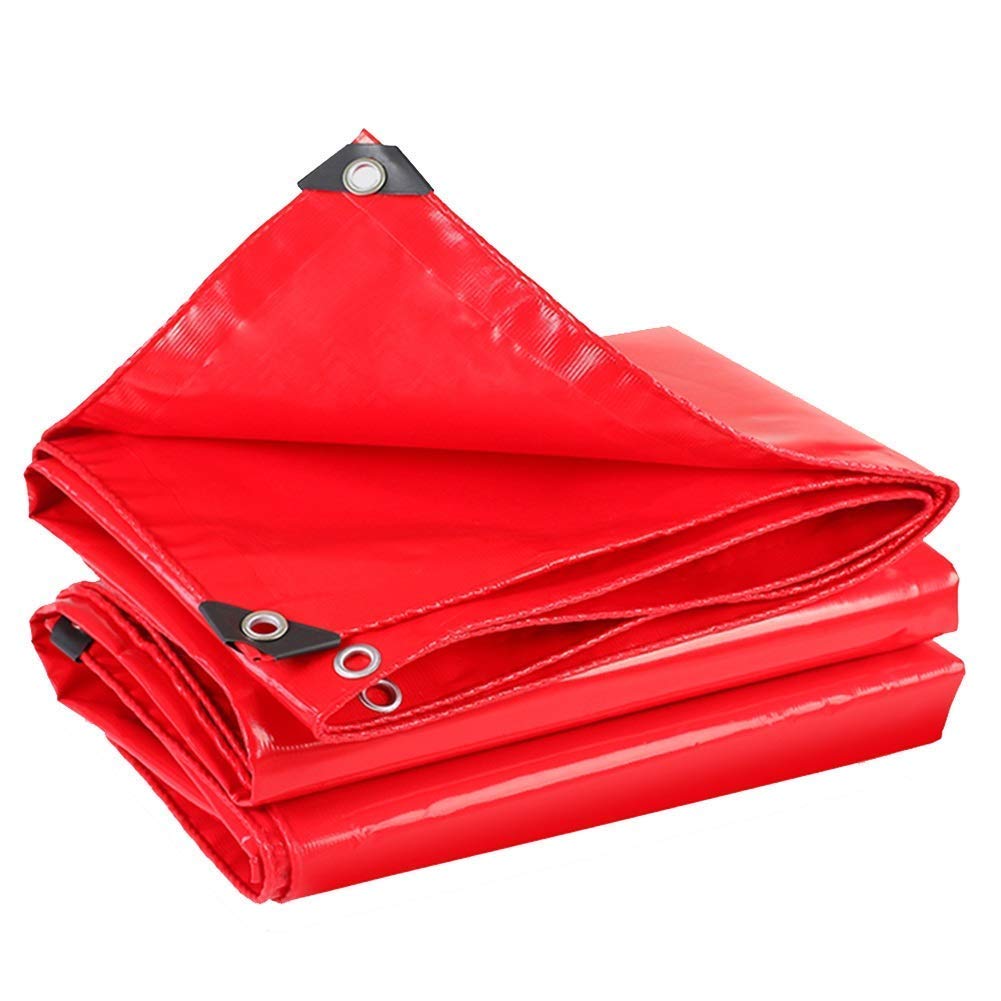 Bâche anti-UV OKUOKA rouge avec œillets pour protection piscine et camping