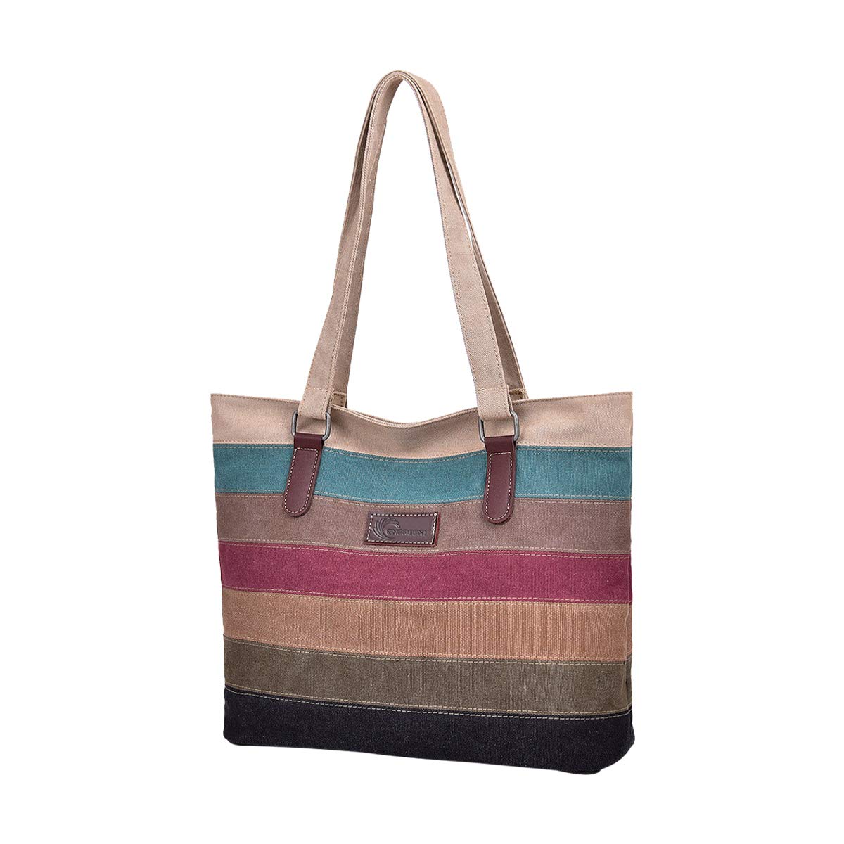 CHEREEKI Borsa Tote, Borse a Spalla Donna Multicolore in Tela per Shopping Scuola Viaggio