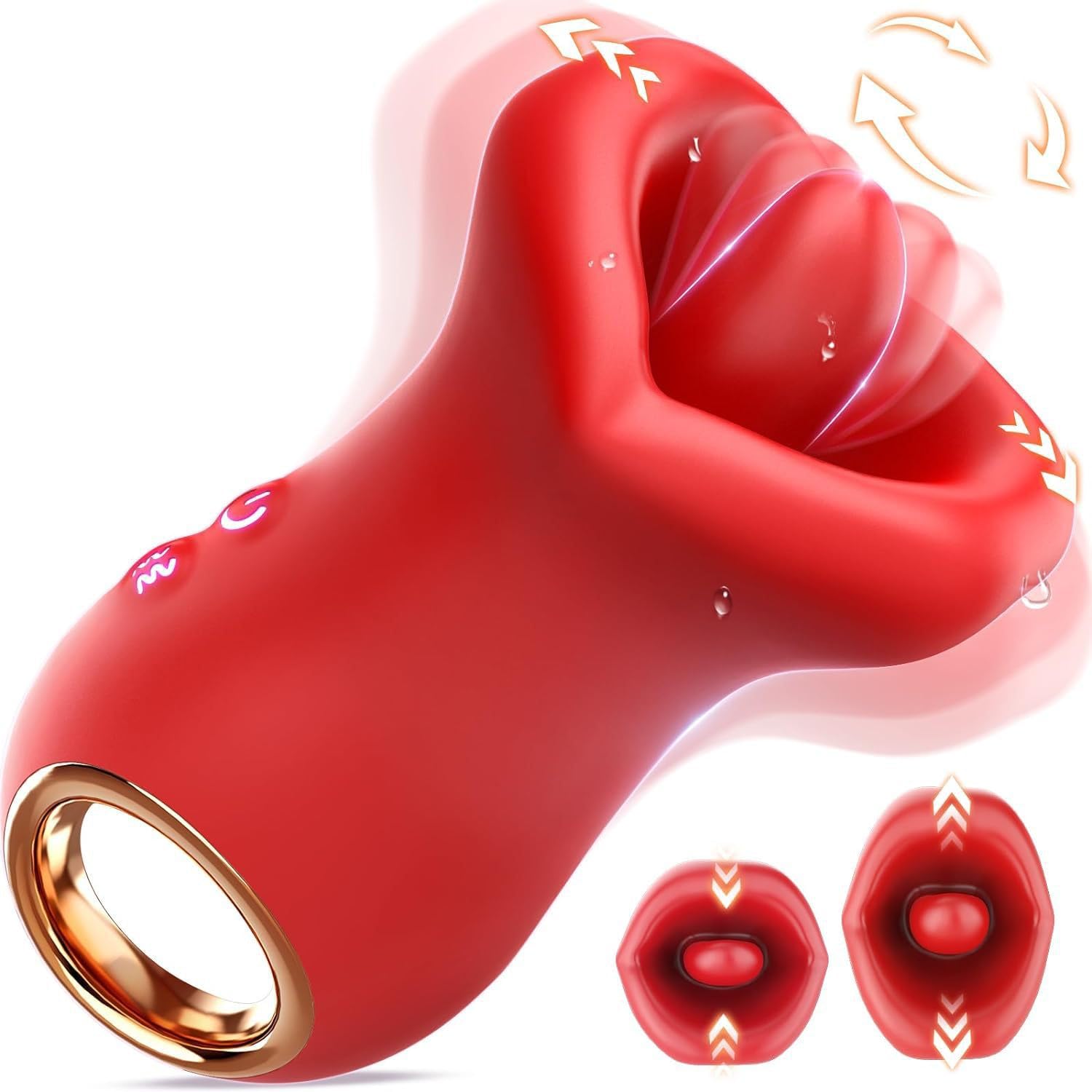 Stimolatore con Lingua in Silicone - Stimolazione Doppia - Movimento Realistico - 10 modalità - Impermeabile