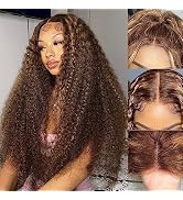 32 Inch Ombre Highlight 13x4 HD Lace Front Wig for Women Deep Wave Lace Frontal Human Hair Pre Pl...