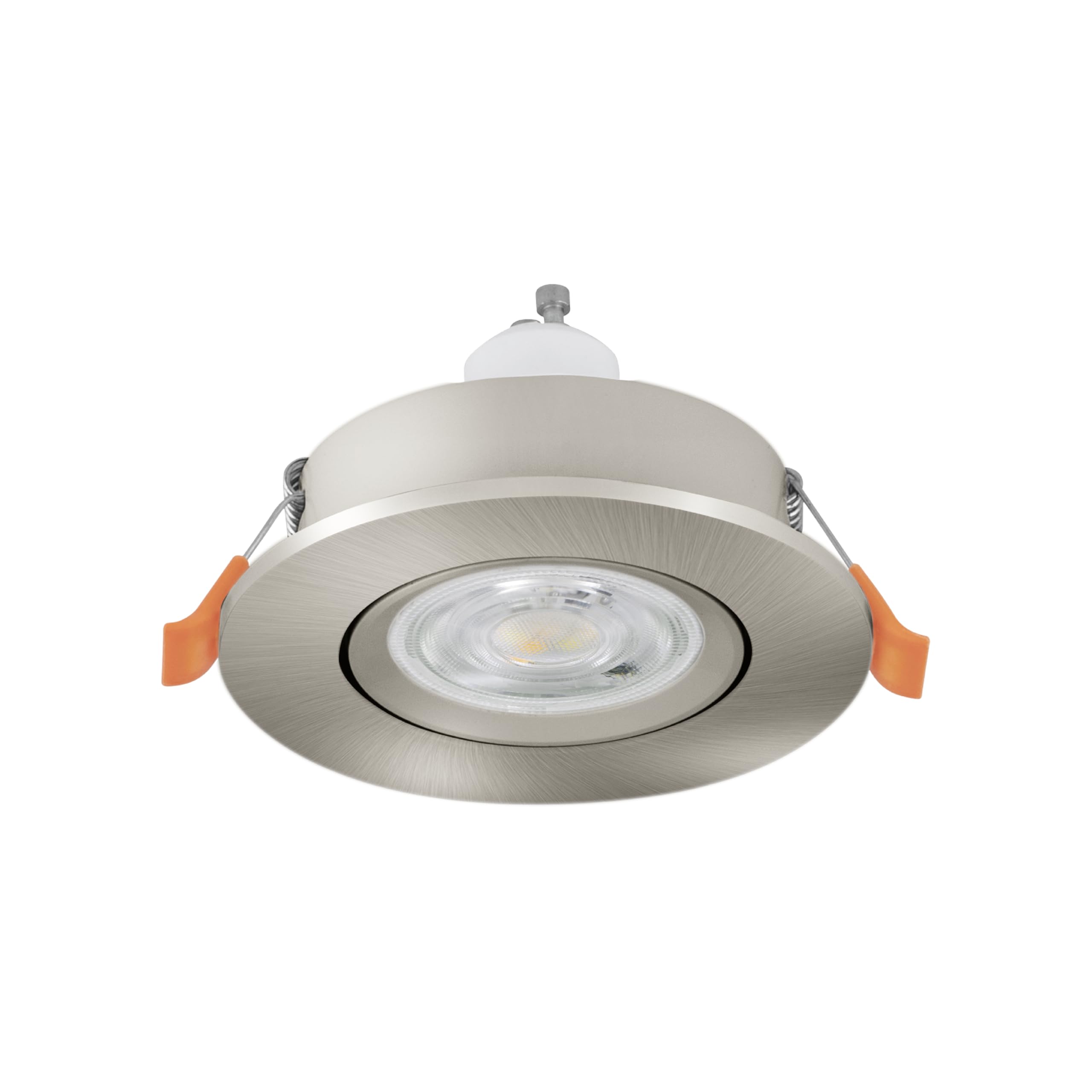 Eglo LED Recessed Spotlight Barranco, Ceiling Spot for Living Room, Adjustable Light in Silver Plastic, Neutral White, Including GU10 Bulb