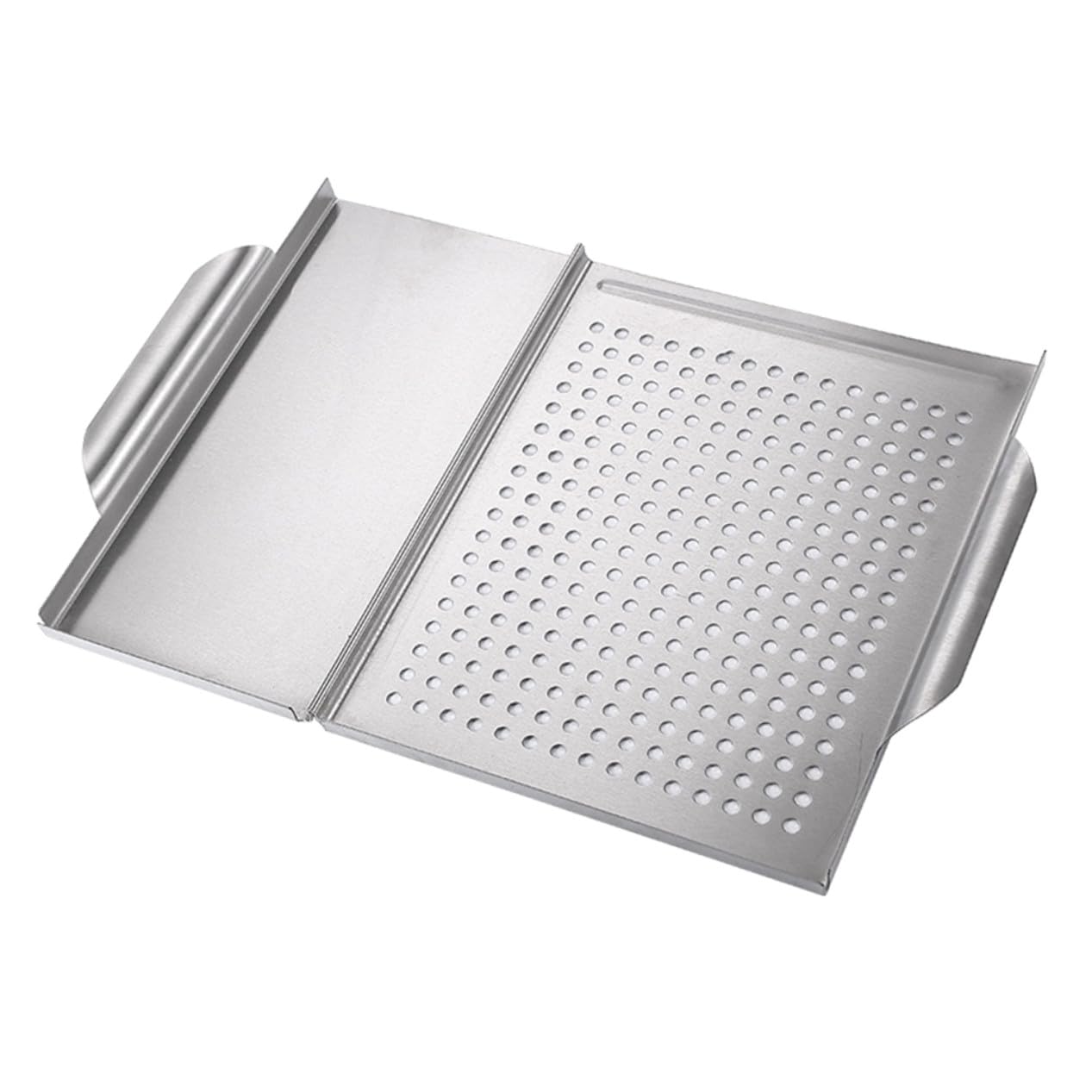Piastra Antiaderente per Barbecue in Acciaio Inox Quadrata, Padella per Grigliare Versatile per Casa e Buffet, Teglia da Forno Resistente e Facile da Pulire per Grigliate all’Aperto