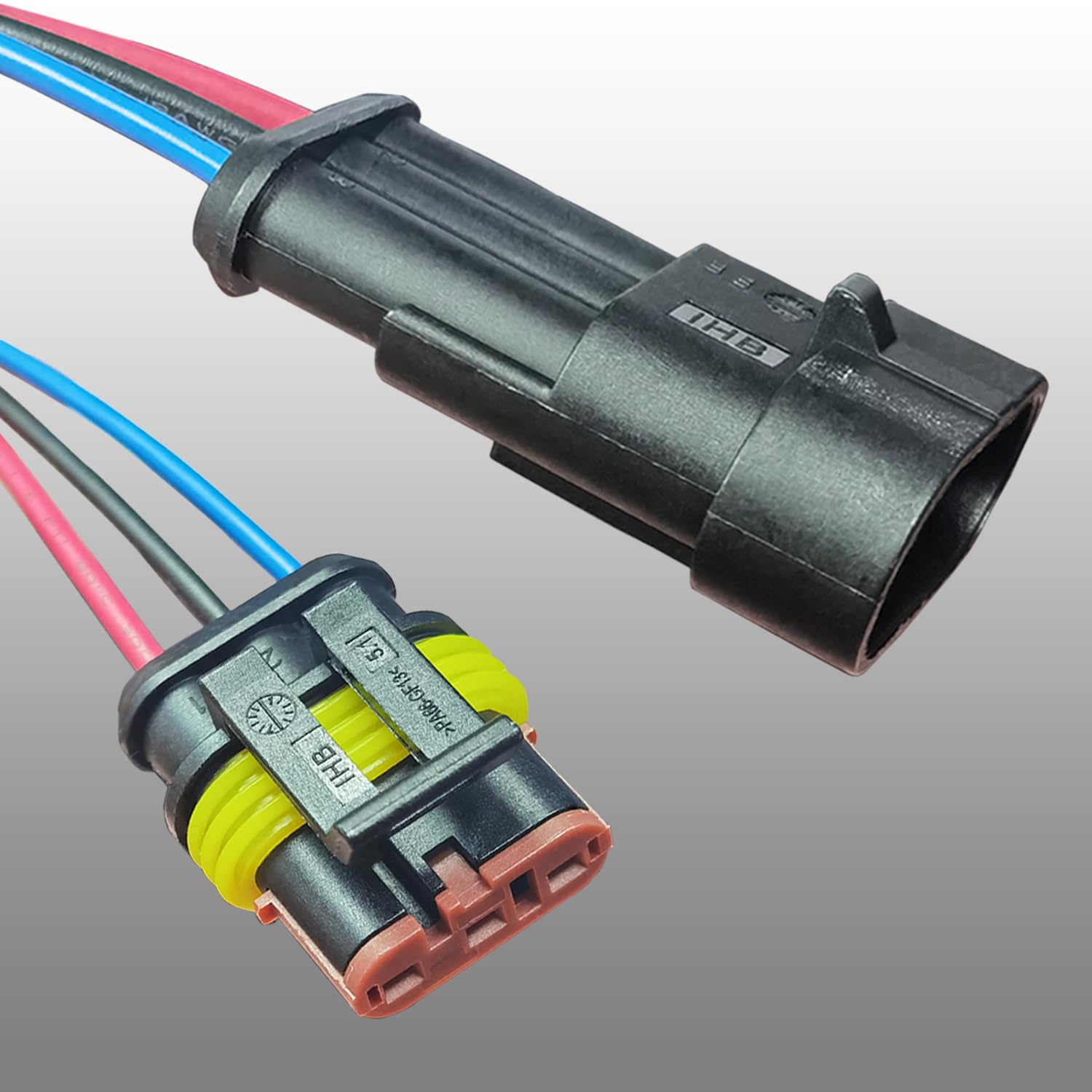 3 Pin Connector Waterproof, 18 AWG 3 Wire Connectors, Automotive Electrical Connectors Male and Female Way for Car Truck Boat Wire Connection (5 Pairs)