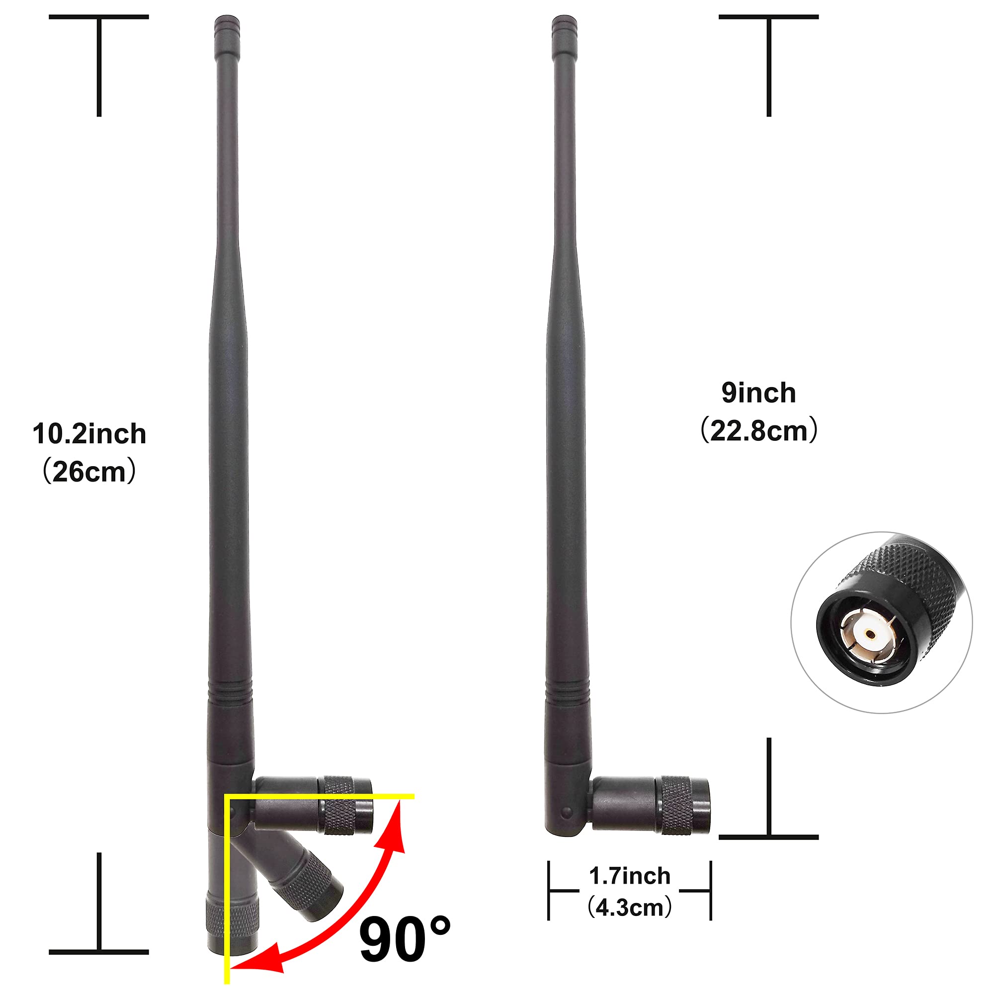 915MHz LoRa Antenna Indoor 3dBi Gain Omni RP-TNC Male/Hole-Inside for ISM Band Device 2 PCS