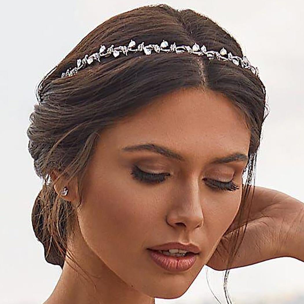 Sponsored Ad – Zoestar Rhinestone Bridal Headband Silver Crystal Headbands Sparkly Headpiece Wedding Hair Accessories for Women