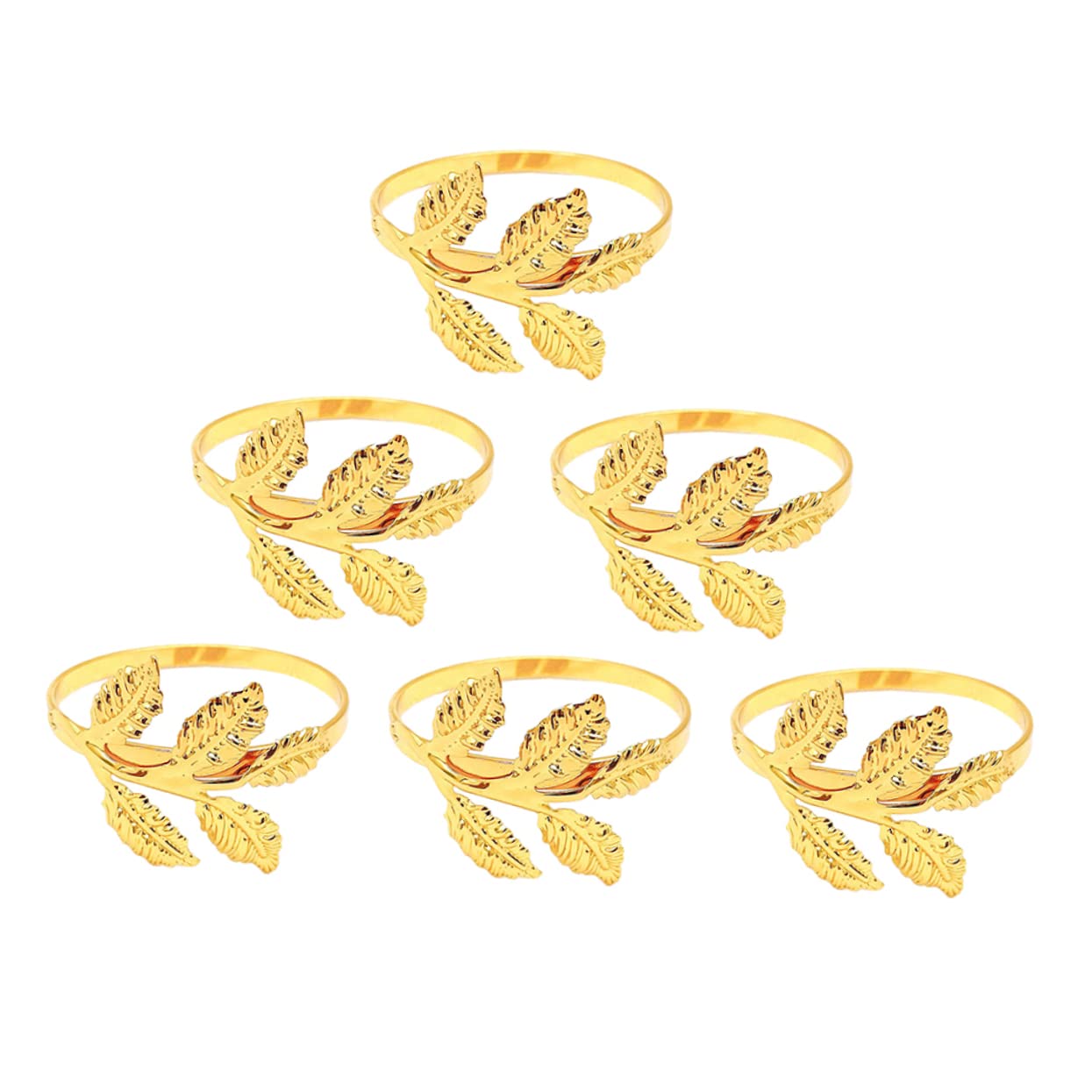 BEBEMOKO 6 servilleteros de hojas de cumpleaños, bandejas para servilletas, servilleteros, servilleteros de hojas doradas, servilleteros de papel dorado, anillos para el pulgar para mujer, organizador