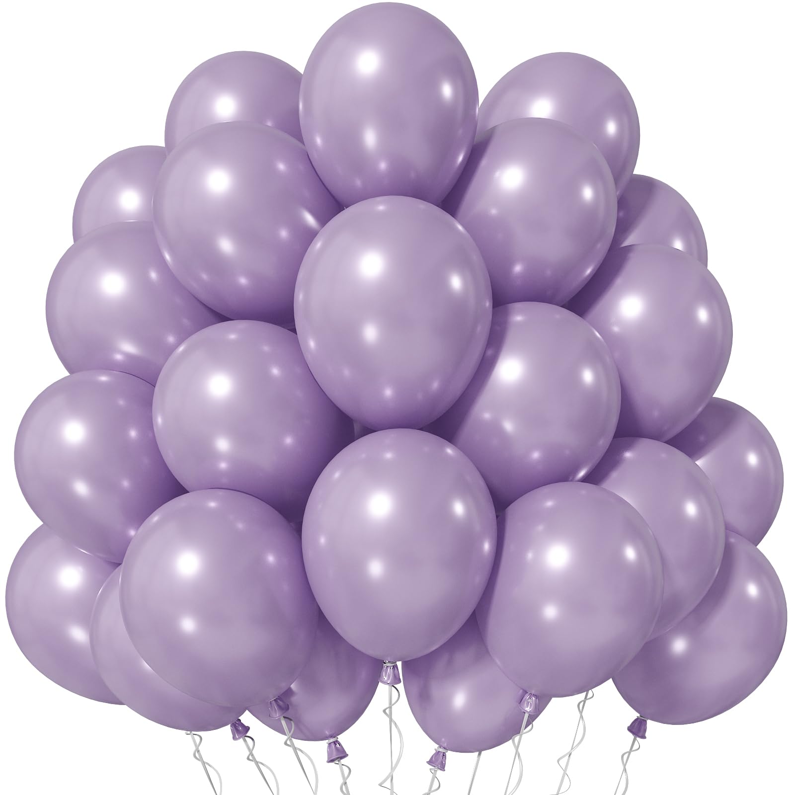 Jobkoo Pearl Purple Balloons 12 inch, Pastel Light Purple Party Balloon