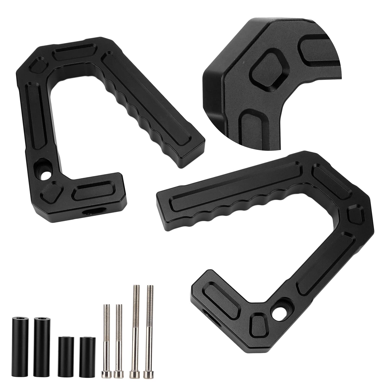 Vorderer Haltegriff, Ersatz-Haltegriffe aus Aluminium für Vordere Haltegriffe, Haltegriffe für Wrangler 07–18 JK/Unlimited Sport Sahara Rubicon-Modelle(Schwarz)