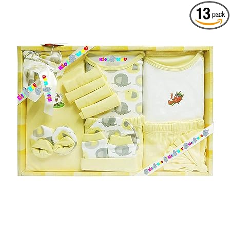 EIO New Born Babys Gift Set 13 Piece Unisex (Yellow)