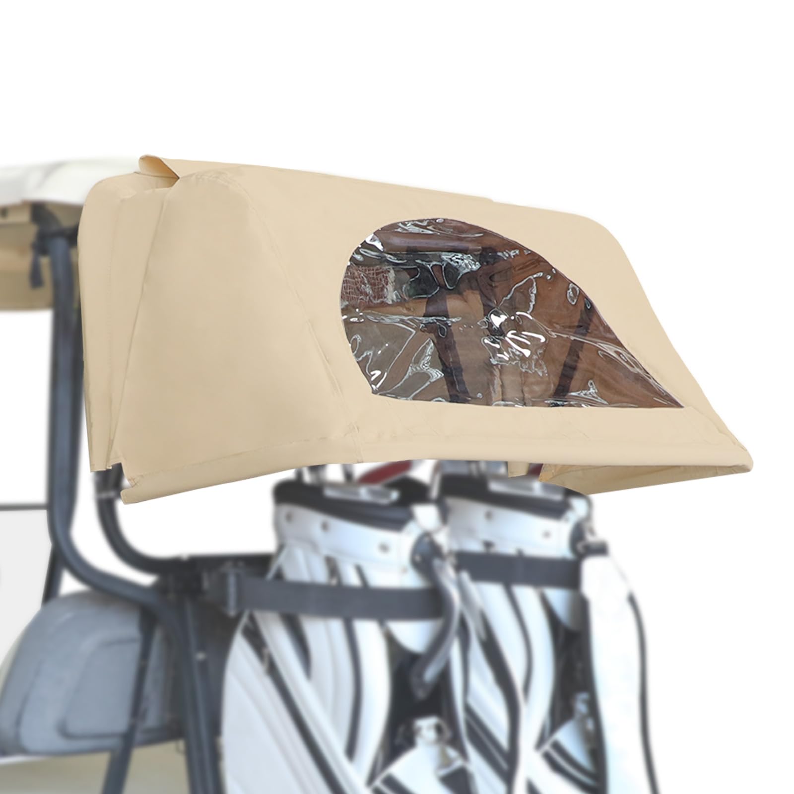 golf cart universal rear bag rain cover kit, fits for club car, ezgo, yamaha -beige
