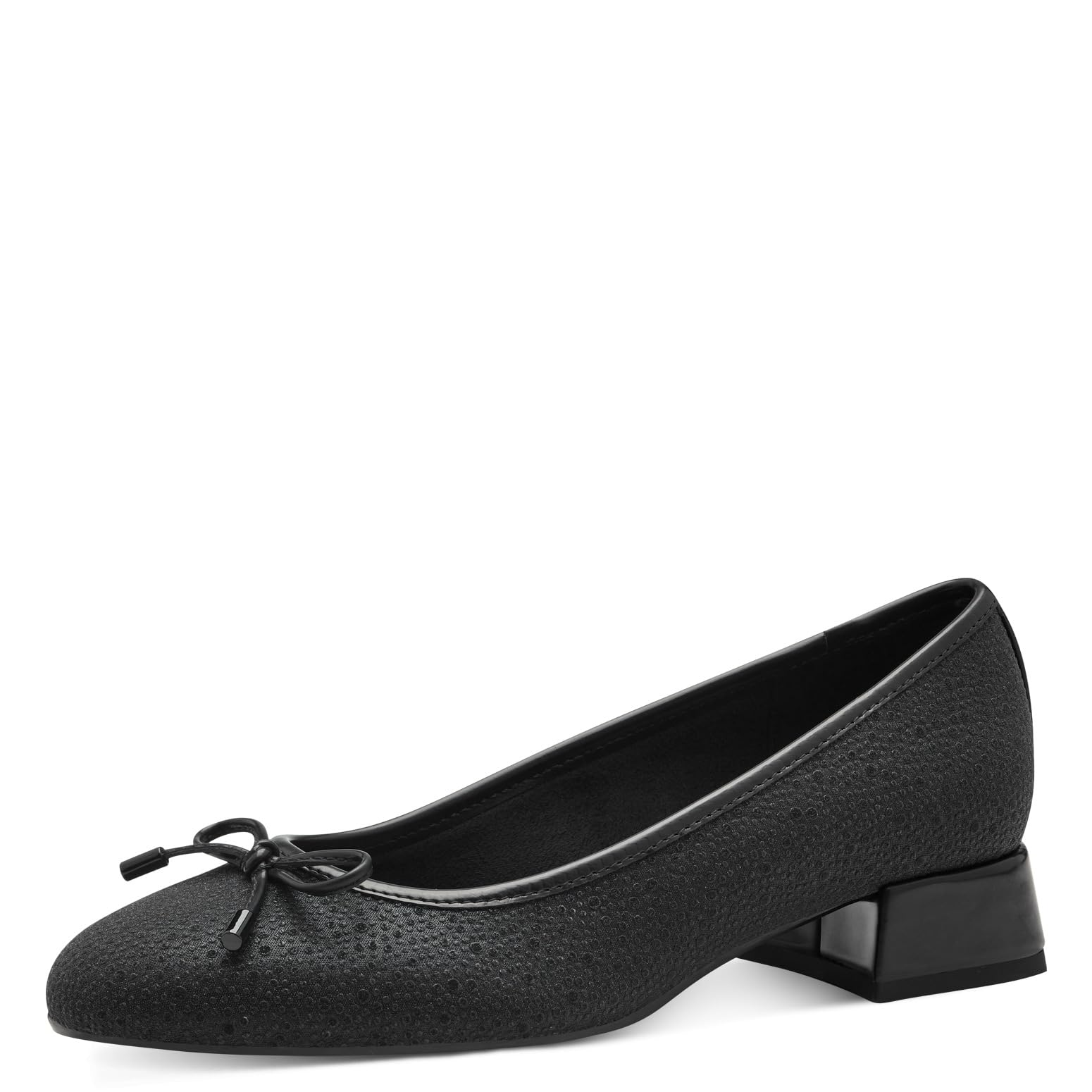 MARCO TOZZI Women's Elegant Pumps with Bow, Black Glitter, 8.5 UK