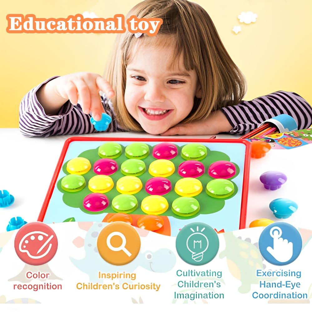 Cylora Gry Montessori dla dzieci w wieku od 3 do 6 lat, z 46 dużymi perłami i 12 kolorowymi kartami, tabletem i pojemnikiem