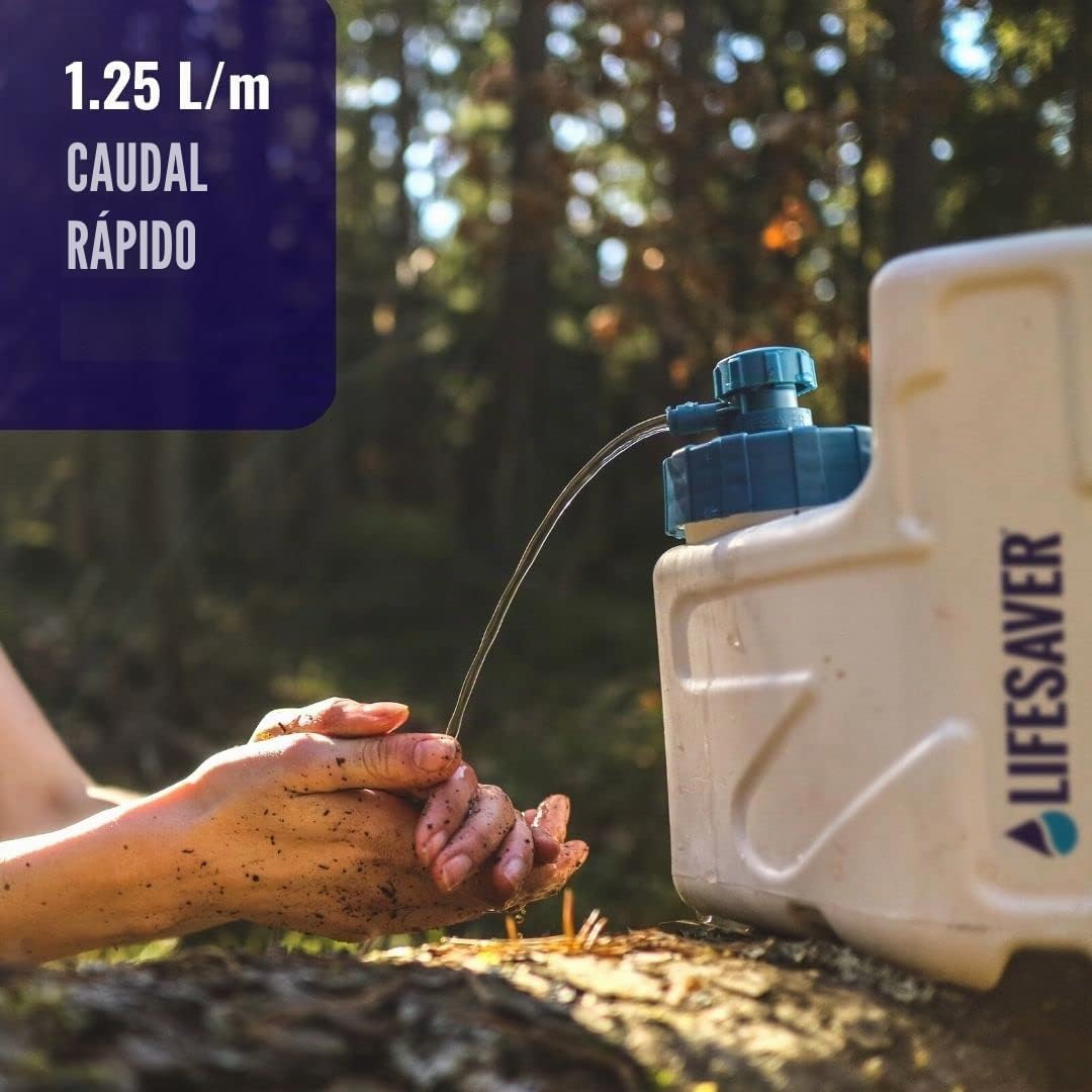 LifeSaver Cube Filtro Agua Portátil | Purifica Hasta 5000 Litros, 99,99% de Bacterias, Virus, Microplásticos - Capacidad 5L, Kit Supervivencia, Camper Furgoneta Accesorios, Emergencias